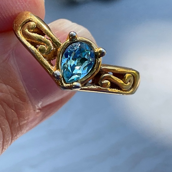 Avon ring vintage blue stone size 8 - Picture 4 of 8
